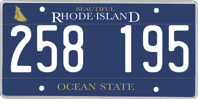 RI license plate 258195