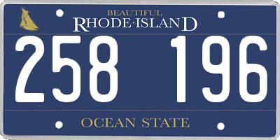 RI license plate 258196
