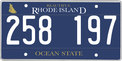 RI license plate 258197