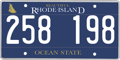 RI license plate 258198