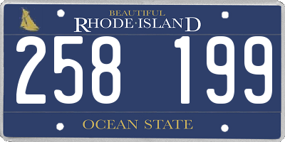 RI license plate 258199