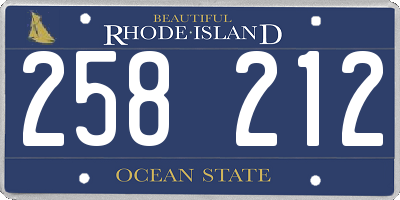 RI license plate 258212