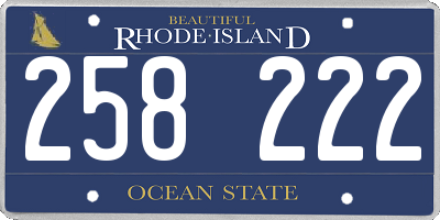 RI license plate 258222