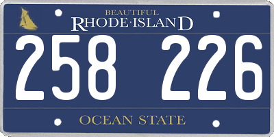 RI license plate 258226