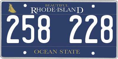 RI license plate 258228