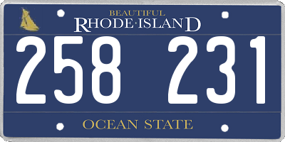 RI license plate 258231