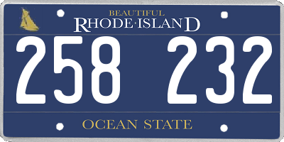 RI license plate 258232