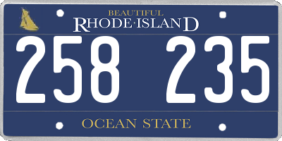 RI license plate 258235