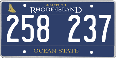 RI license plate 258237