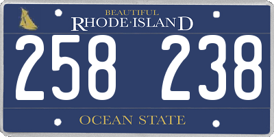 RI license plate 258238