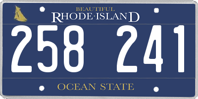 RI license plate 258241
