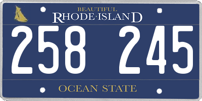 RI license plate 258245