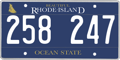 RI license plate 258247