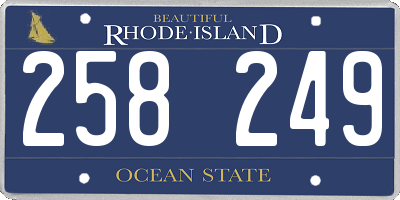 RI license plate 258249