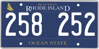 RI license plate 258252