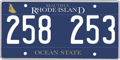 RI license plate 258253