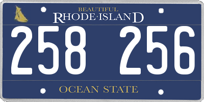 RI license plate 258256
