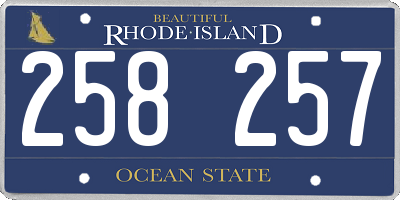 RI license plate 258257
