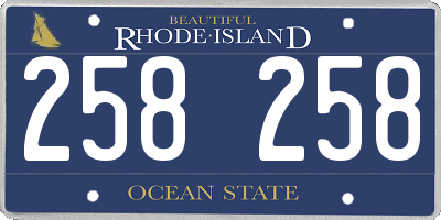 RI license plate 258258