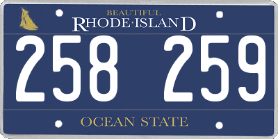 RI license plate 258259