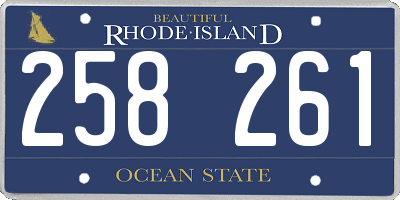 RI license plate 258261