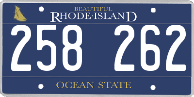 RI license plate 258262