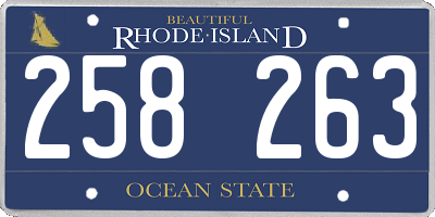 RI license plate 258263
