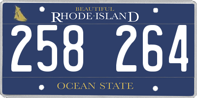 RI license plate 258264