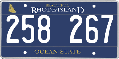 RI license plate 258267