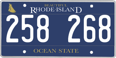 RI license plate 258268