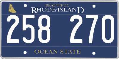 RI license plate 258270