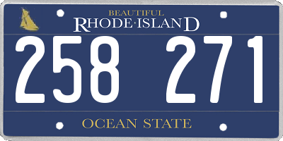 RI license plate 258271
