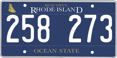 RI license plate 258273