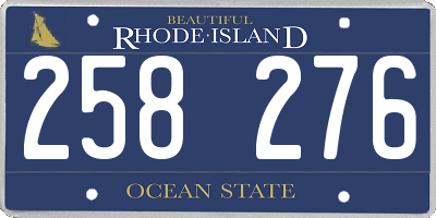 RI license plate 258276