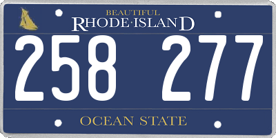 RI license plate 258277