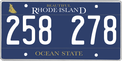 RI license plate 258278