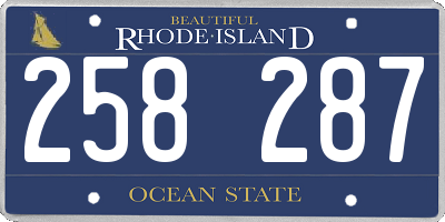 RI license plate 258287