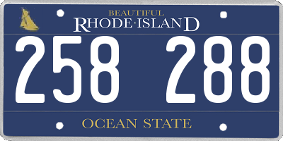 RI license plate 258288