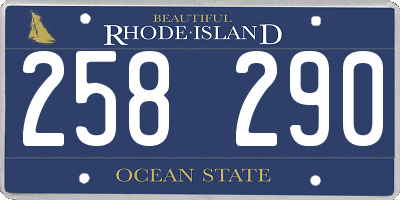 RI license plate 258290