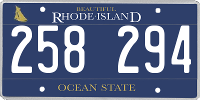 RI license plate 258294