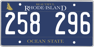 RI license plate 258296