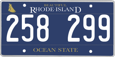 RI license plate 258299