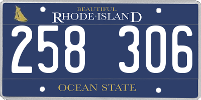 RI license plate 258306