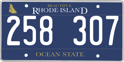 RI license plate 258307
