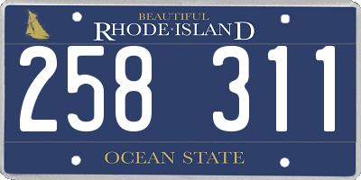 RI license plate 258311