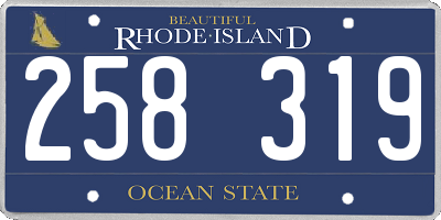 RI license plate 258319