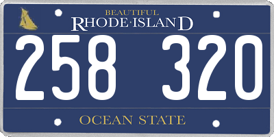 RI license plate 258320