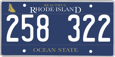 RI license plate 258322