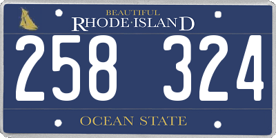RI license plate 258324