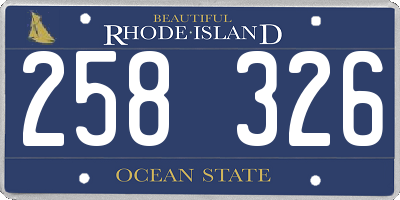RI license plate 258326